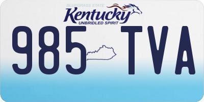 KY license plate 985TVA