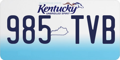 KY license plate 985TVB
