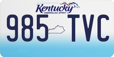 KY license plate 985TVC