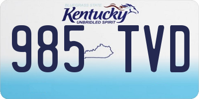 KY license plate 985TVD