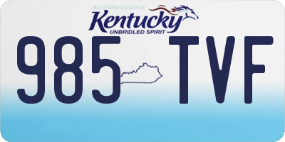 KY license plate 985TVF