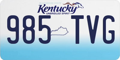 KY license plate 985TVG