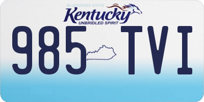 KY license plate 985TVI