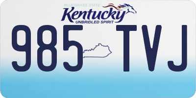 KY license plate 985TVJ