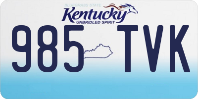 KY license plate 985TVK