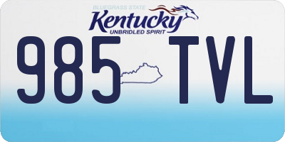 KY license plate 985TVL