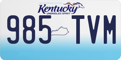 KY license plate 985TVM