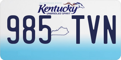 KY license plate 985TVN