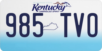 KY license plate 985TVO