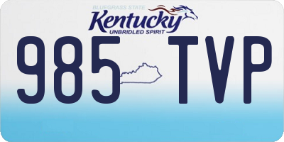 KY license plate 985TVP