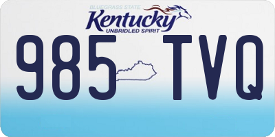 KY license plate 985TVQ