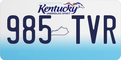 KY license plate 985TVR