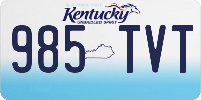 KY license plate 985TVT