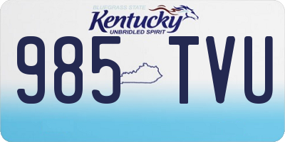 KY license plate 985TVU