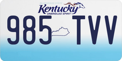 KY license plate 985TVV