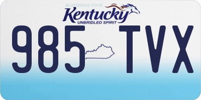 KY license plate 985TVX
