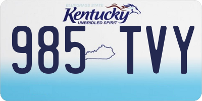 KY license plate 985TVY