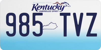 KY license plate 985TVZ