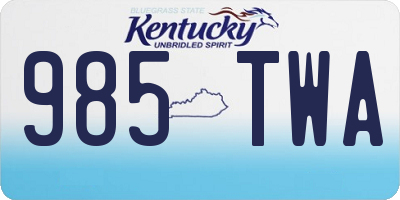 KY license plate 985TWA