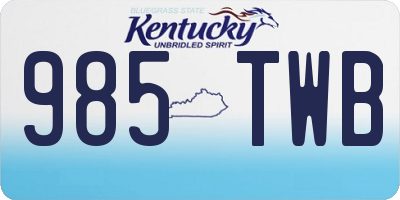 KY license plate 985TWB