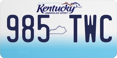 KY license plate 985TWC