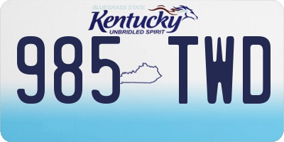 KY license plate 985TWD