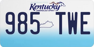 KY license plate 985TWE