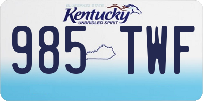 KY license plate 985TWF