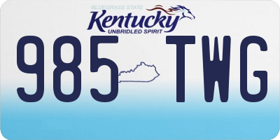KY license plate 985TWG