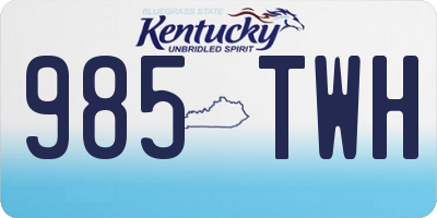 KY license plate 985TWH