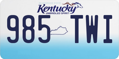 KY license plate 985TWI