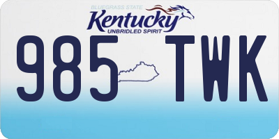 KY license plate 985TWK