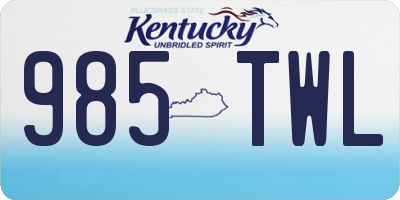 KY license plate 985TWL