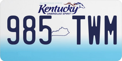 KY license plate 985TWM