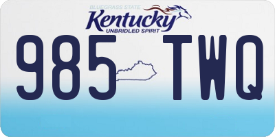 KY license plate 985TWQ
