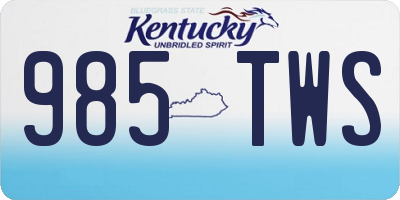 KY license plate 985TWS