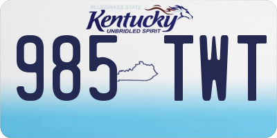 KY license plate 985TWT