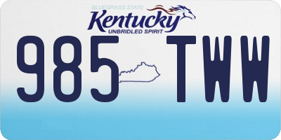 KY license plate 985TWW