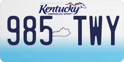 KY license plate 985TWY