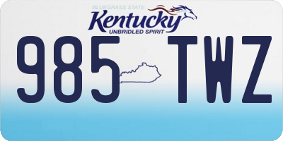 KY license plate 985TWZ