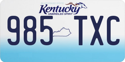 KY license plate 985TXC