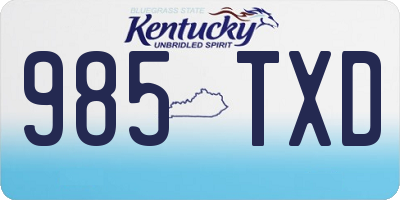 KY license plate 985TXD