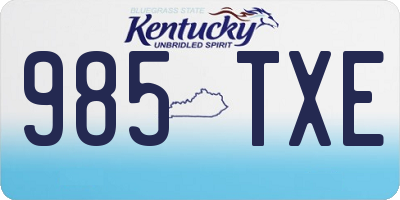 KY license plate 985TXE
