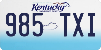 KY license plate 985TXI