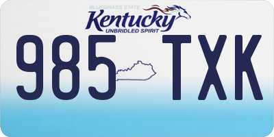 KY license plate 985TXK