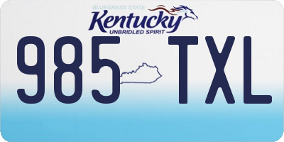KY license plate 985TXL
