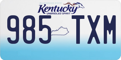 KY license plate 985TXM