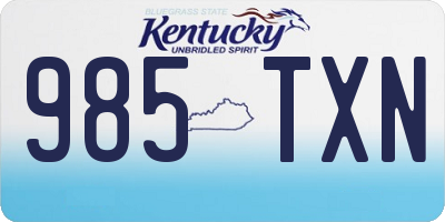 KY license plate 985TXN