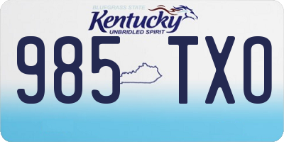 KY license plate 985TXO