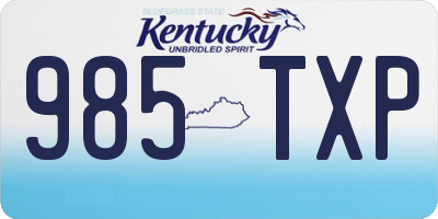 KY license plate 985TXP